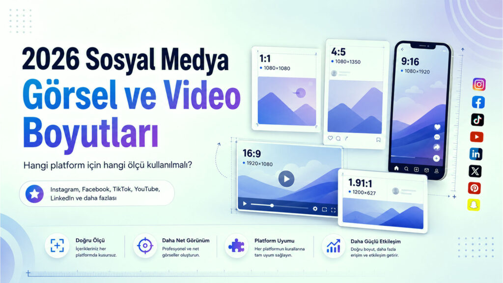 2026 Sosyal Medya Gorsel ve Video Boyutlari Rehberi